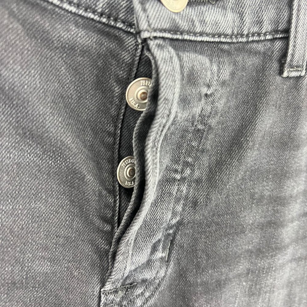 Hudson Riley Crop Jeans Womens 29 Black Relaxed Straight Stars Button Fly - Picture 10 of 11